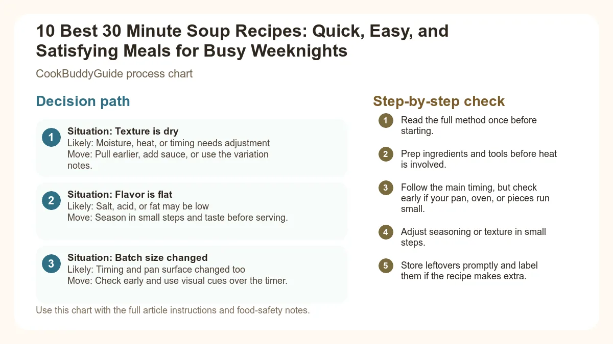Process chart for 10 Best 30 Minute Soup Recipes: Quick, Easy, and Satisfying Meals for Busy Weeknights