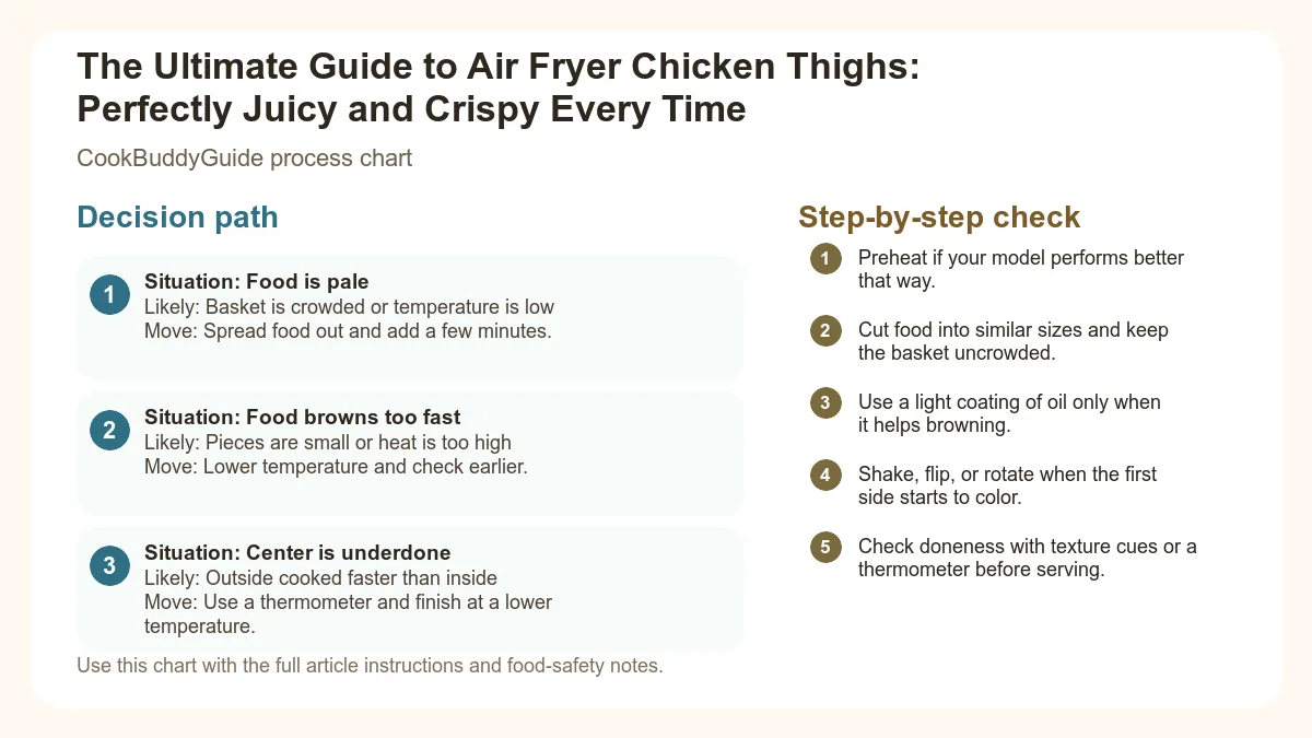 Process chart for The Ultimate Guide to Air Fryer Chicken Thighs: Perfectly Juicy and Crispy Every Time