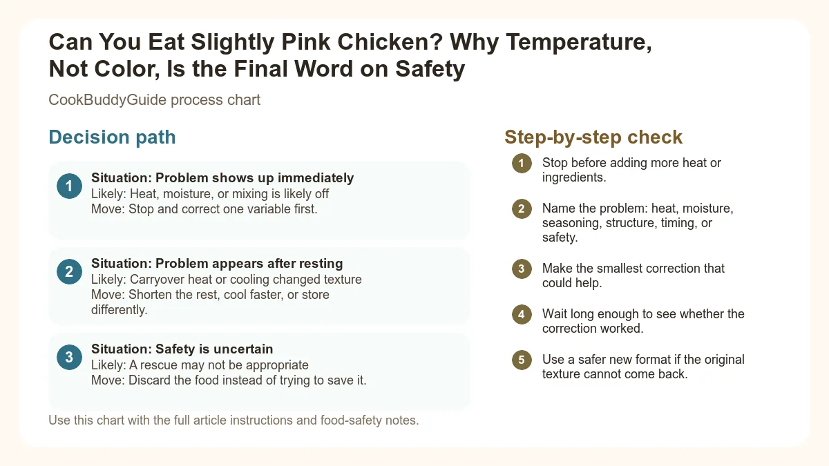 Process chart for Can You Eat Slightly Pink Chicken? Why Temperature, Not Color, Is the Final Word on Safety