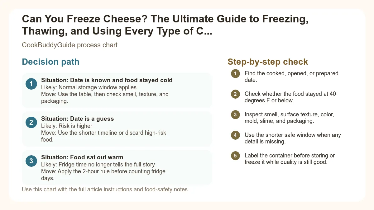 Process chart for Can You Freeze Cheese? The Ultimate Guide to Freezing, Thawing, and Using Every Type of Cheese