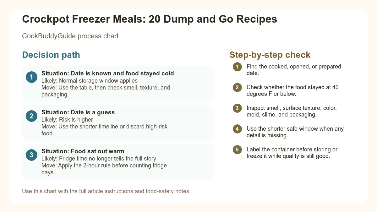 Process chart for Crockpot Freezer Meals: 20 Dump and Go Recipes