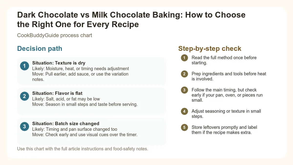 Process chart for Dark Chocolate vs Milk Chocolate Baking: How to Choose the Right One for Every Recipe