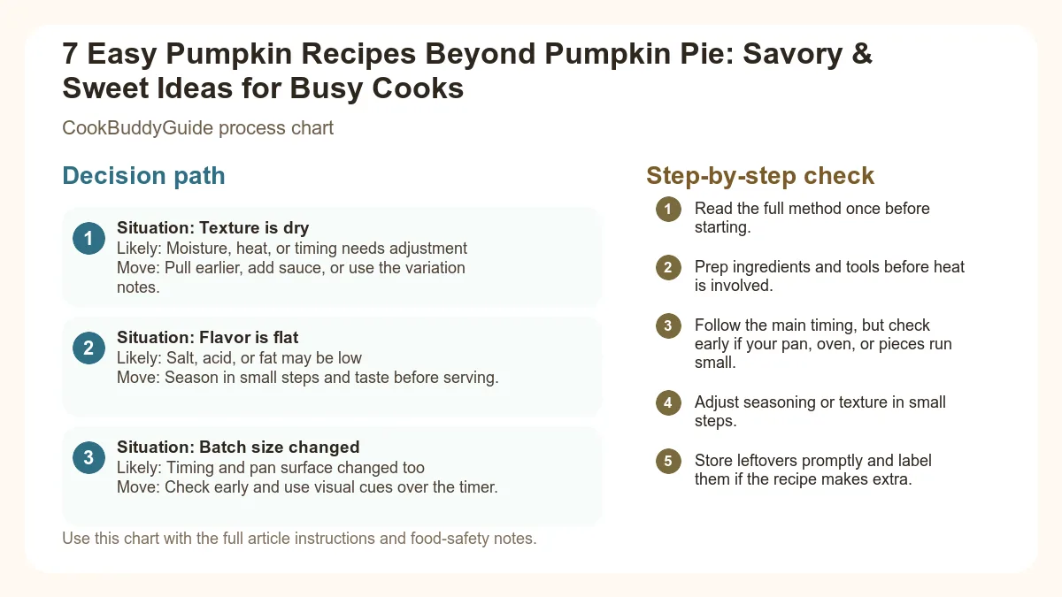 Process chart for 7 Easy Pumpkin Recipes Beyond Pumpkin Pie: Savory & Sweet Ideas for Busy Cooks
