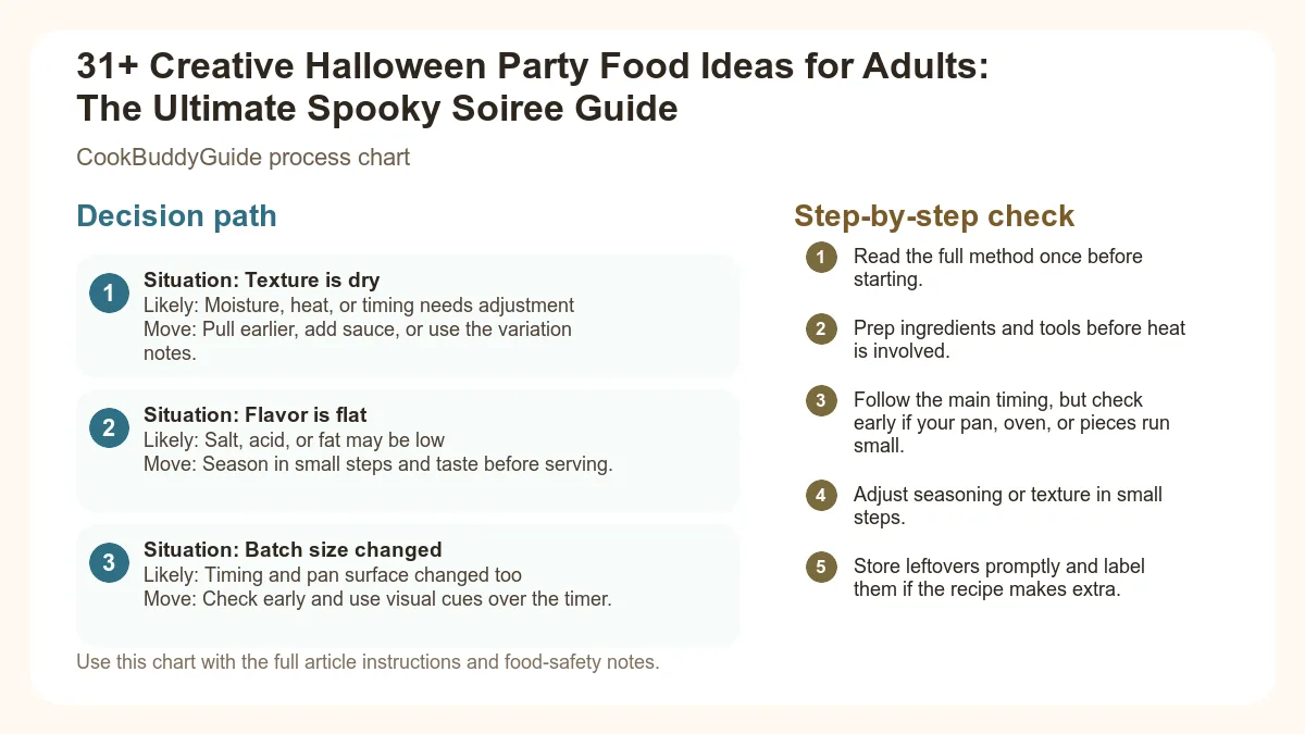 Process chart for 31+ Creative Halloween Party Food Ideas for Adults: The Ultimate Spooky Soiree Guide