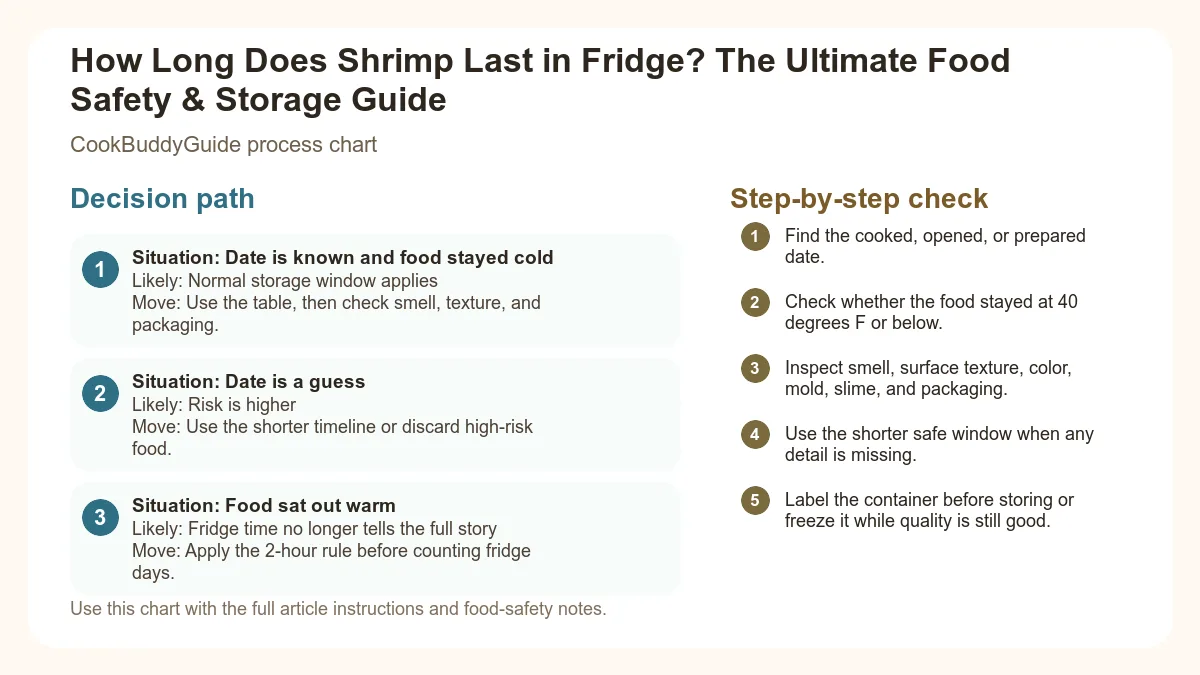 Process chart for How Long Does Shrimp Last in Fridge? The Ultimate Food Safety & Storage Guide