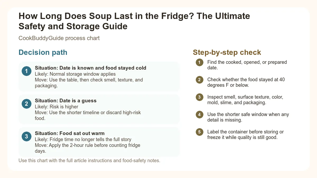 Process chart for How Long Does Soup Last in the Fridge? The Ultimate Safety and Storage Guide