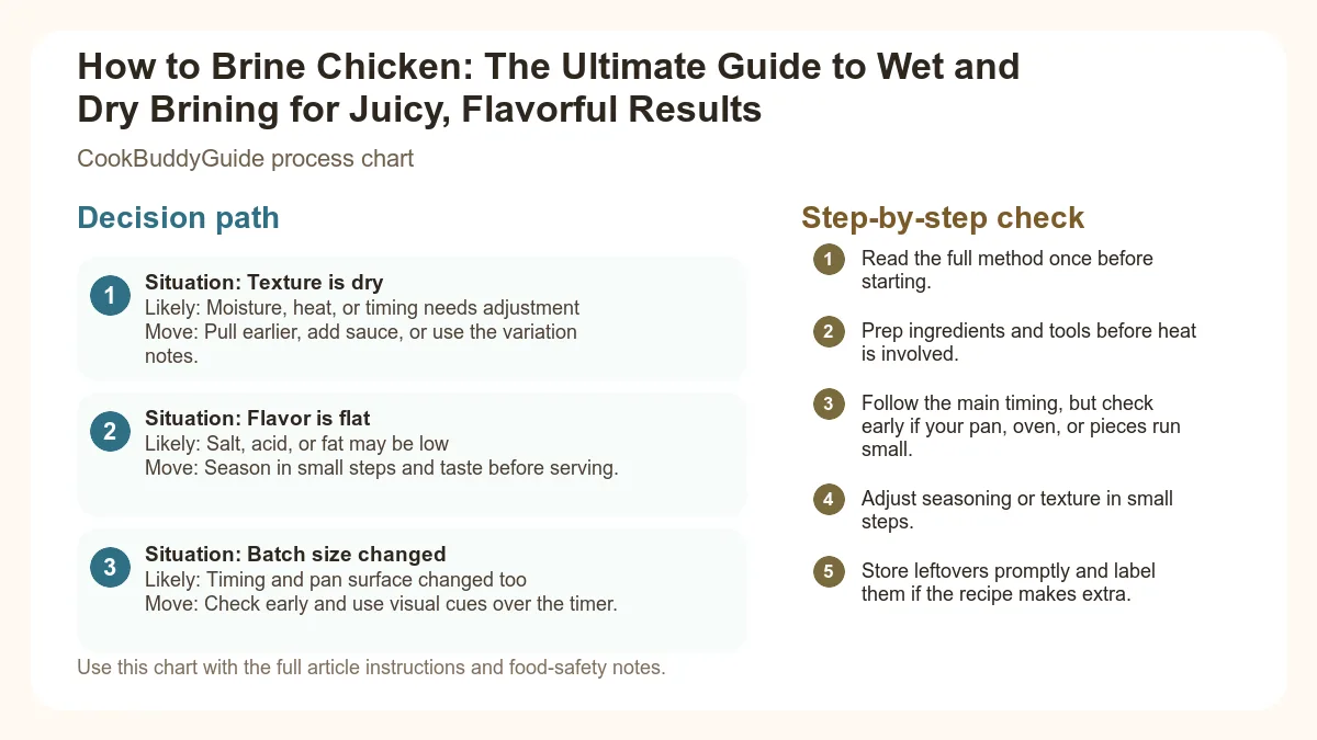 Process chart for How to Brine Chicken: The Ultimate Guide to Wet and Dry Brining for Juicy, Flavorful Results
