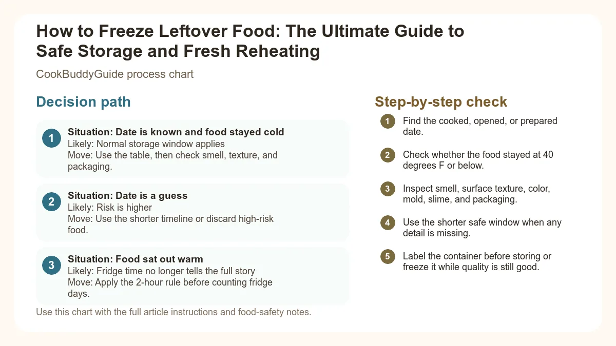 Process chart for How to Freeze Leftover Food: The Ultimate Guide to Safe Storage and Fresh Reheating