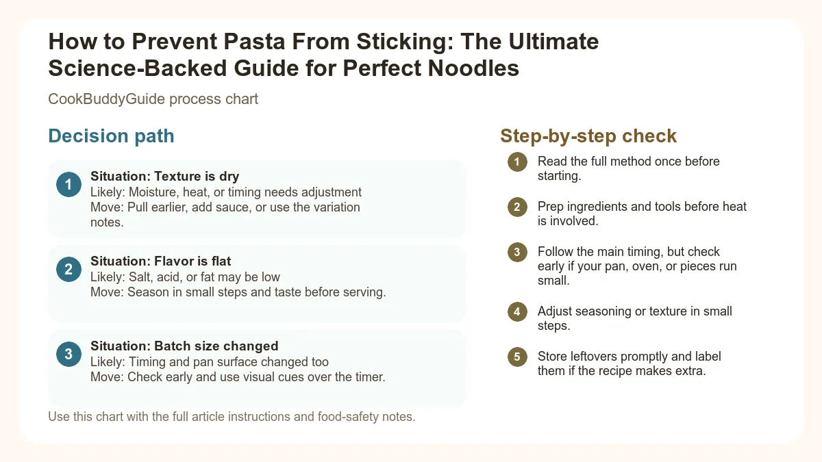 Process chart for How to Prevent Pasta From Sticking: The Ultimate Science-Backed Guide for Perfect Noodles