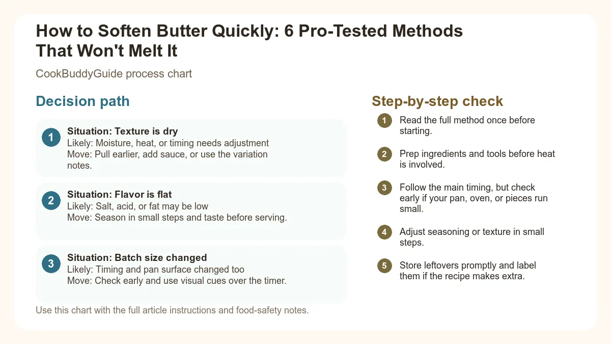 Process chart for How to Soften Butter Quickly: 6 Pro-Tested Methods That Won't Melt It