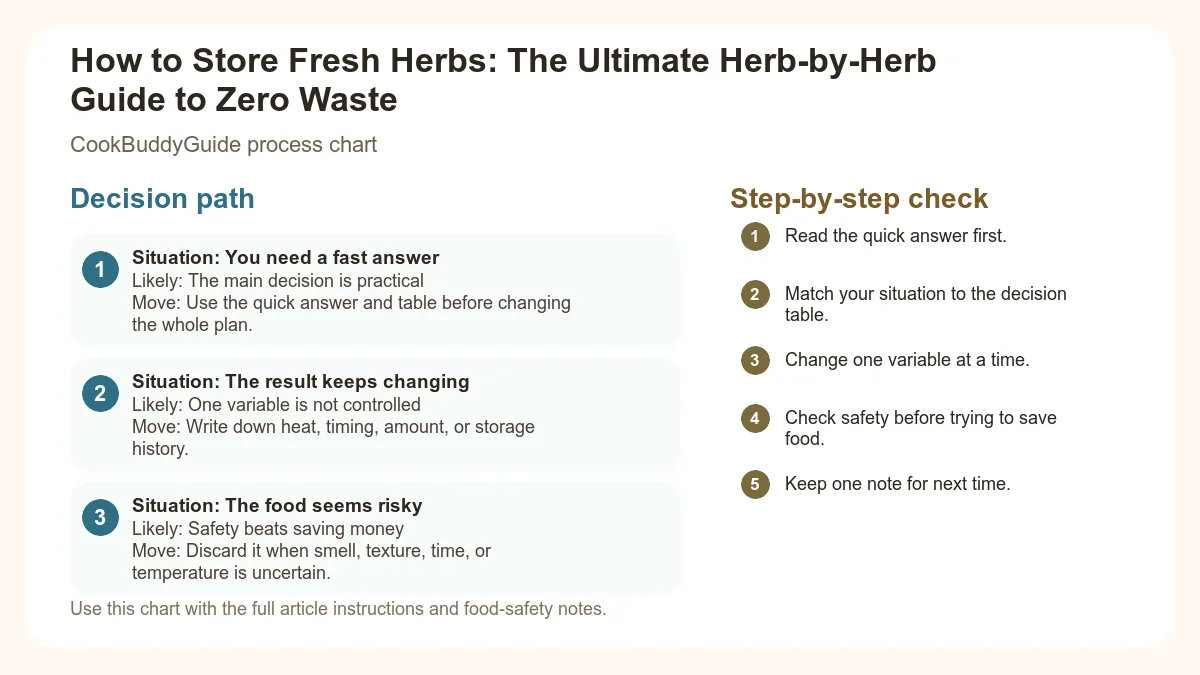 Process chart for How to Store Fresh Herbs: The Ultimate Herb-by-Herb Guide to Zero Waste
