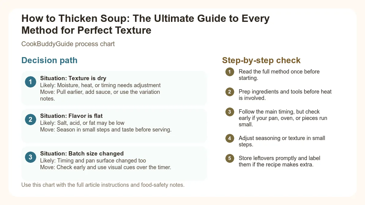 Process chart for How to Thicken Soup: The Ultimate Guide to Every Method for Perfect Texture