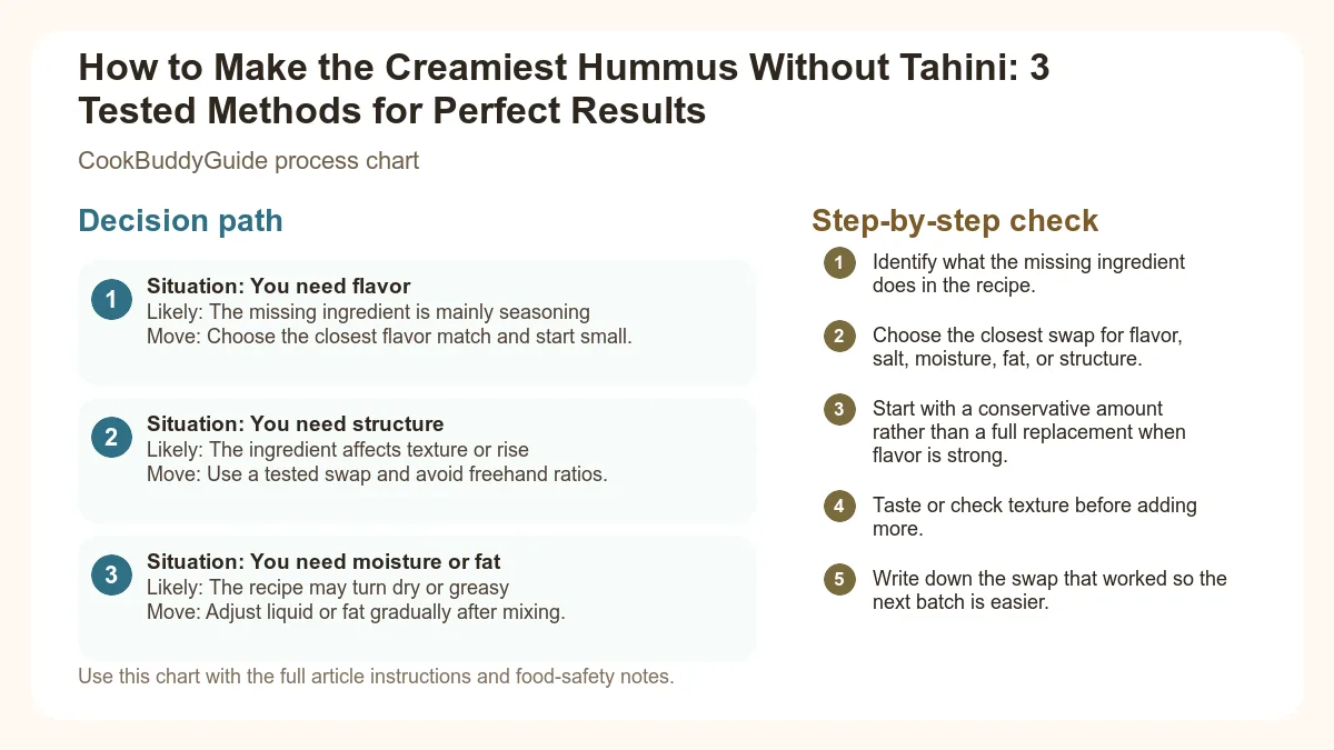 Process chart for How to Make the Creamiest Hummus Without Tahini: 3 Tested Methods for Perfect Results