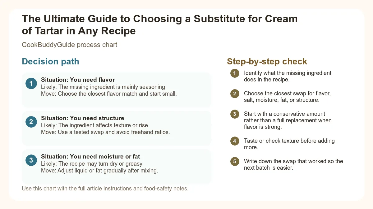 Process chart for The Ultimate Guide to Choosing a Substitute for Cream of Tartar in Any Recipe