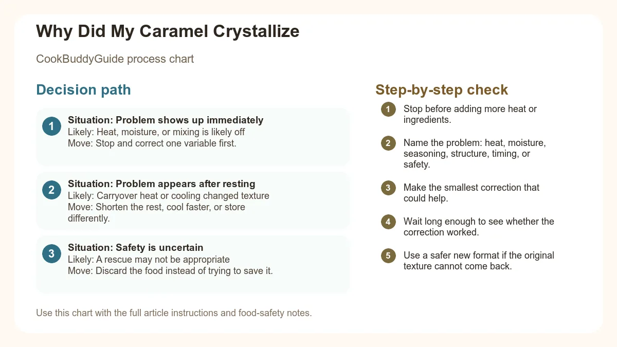 Process chart for Why Did My Caramel Crystallize