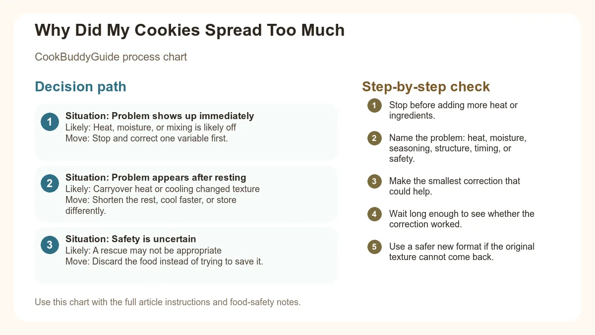 Process chart for Why Did My Cookies Spread Too Much
